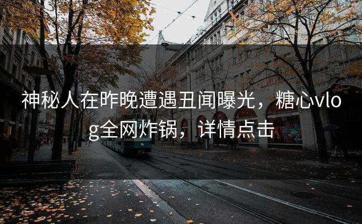神秘人在昨晚遭遇丑闻曝光，糖心vlog全网炸锅，详情点击